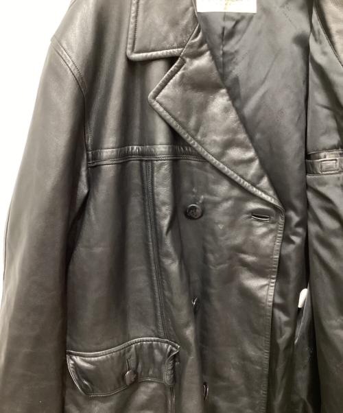 PIERRE BALMAIN（ピエール バルマン）PIERRE BALMAIN (ピエール バルマン) オーバーサイズラムレザーPコート ブラック サイズ:ＬＬの古着・服飾アイテム