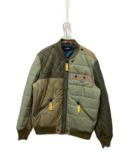 DIESEL（ディーゼル）DIESEL (ディーゼル) 切替ボンバージャケット グリーン サイズ:Mの古着・服飾アイテム