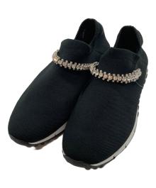 JIMMY CHOO（ジミーチュウ）の古着「VERONA クリスタルビジューニットスニーカー」｜ブラック