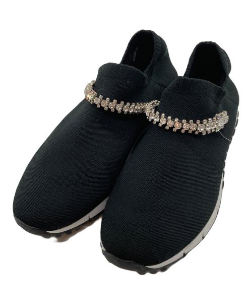 JIMMY CHOO（ジミーチュウ）JIMMY CHOO (ジミーチュウ) VERONA クリスタルビジューニットスニーカー ブラック サイズ:40の古着・服飾アイテム