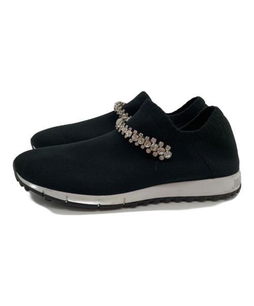 JIMMY CHOO（ジミーチュウ）JIMMY CHOO (ジミーチュウ) VERONA クリスタルビジューニットスニーカー ブラック サイズ:40の古着・服飾アイテム