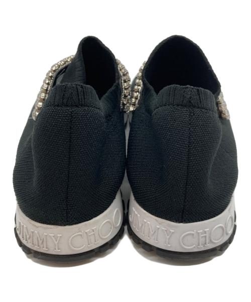 JIMMY CHOO（ジミーチュウ）JIMMY CHOO (ジミーチュウ) VERONA クリスタルビジューニットスニーカー ブラック サイズ:40の古着・服飾アイテム