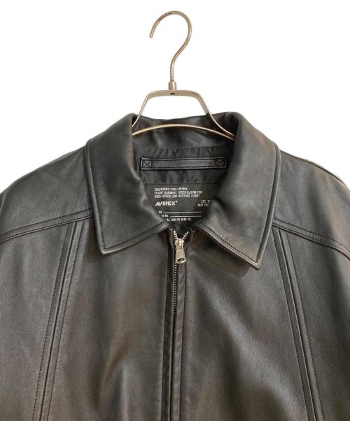 AVIREX（アヴィレックス）AVIREX (アヴィレックス) LEATHER CWU BLOUSON/レザー シーダブリューユー ブルゾン ブラック サイズ:XLの古着・服飾アイテム