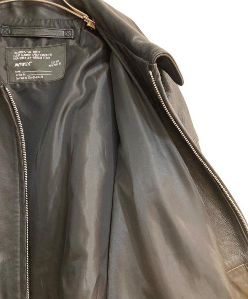 AVIREX（アヴィレックス）AVIREX (アヴィレックス) LEATHER CWU BLOUSON/レザー シーダブリューユー ブルゾン ブラック サイズ:XLの古着・服飾アイテム