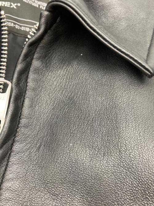 AVIREX（アヴィレックス）AVIREX (アヴィレックス) LEATHER CWU BLOUSON/レザー シーダブリューユー ブルゾン ブラック サイズ:XLの古着・服飾アイテム