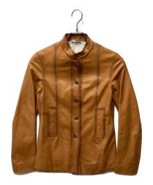 JIL SANDER（ジルサンダー）の古着「マオカラーレザージャケット」｜ブラウン