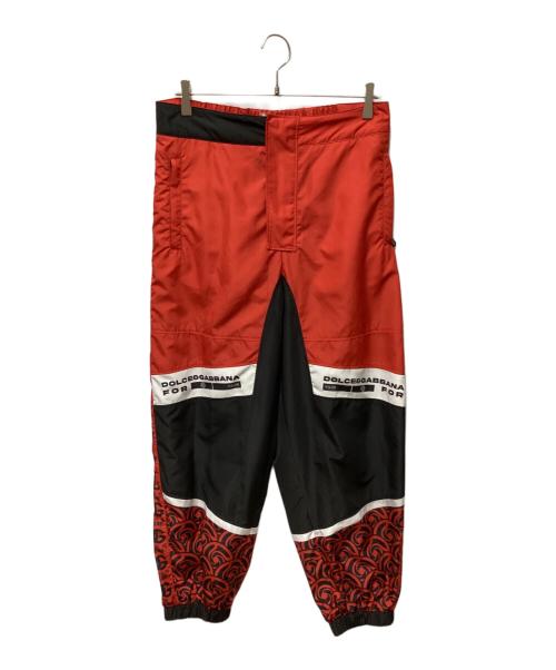 DOLCE & GABBANA（ドルチェ＆ガッバーナ）DOLCE & GABBANA (ドルチェ＆ガッバーナ) 呪術廻戦 (ジュジュツカイセン) コラボトラックパンツ ブラック×レッド サイズ:48の古着・服飾アイテム