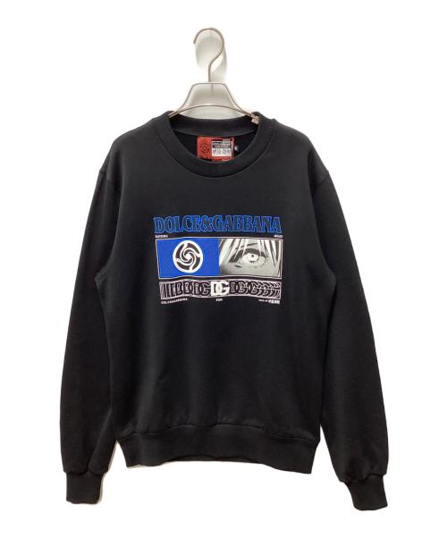 DOLCE & GABBANA（ドルチェ＆ガッバーナ）DOLCE & GABBANA (ドルチェ＆ガッバーナ) 呪術廻戦 (ジュジュツカイセン) 五条悟プリントスウェット ブラック サイズ:46 未使用品の古着・服飾アイテム