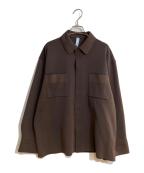 CFCLシーエフシーエル）の古着「SOFT MILAN COVERED PLACKET SHIRT/ソフト ミラノ カバード プラケット シャツ」｜ブラウン
