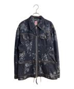 FETICOフェティコ）の古着「STUDIOUS別注ROSE DENIM JACKET/ローズデニムジャケット」｜インディゴ