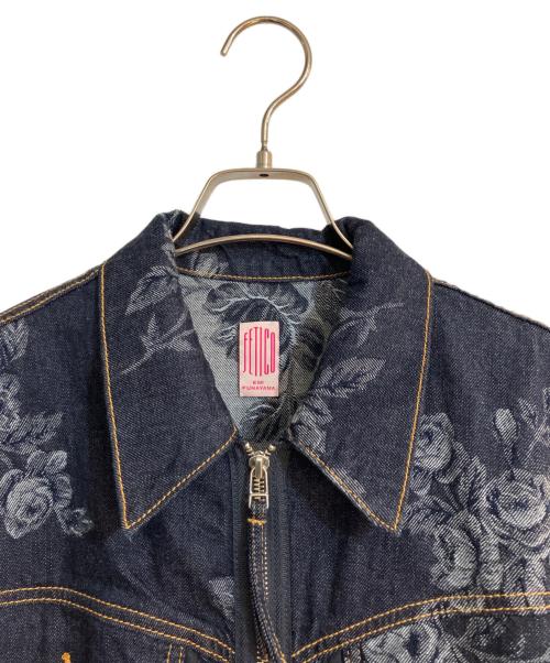 FETICO（フェティコ）FETICO (フェティコ) STUDIOUS別注ROSE DENIM JACKET/ローズデニムジャケット インディゴ サイズ:36の古着・服飾アイテム