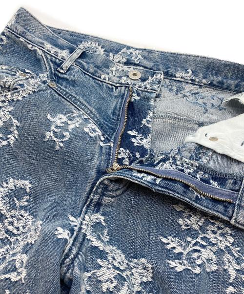 FETICO（フェティコ）FETICO (フェティコ) 26AW LACE-JACQUARD DENIM STRAIGHT JEANS/レース ジャガード デニム ストレート ジーンズ インディゴ サイズ:36の古着・服飾アイテム