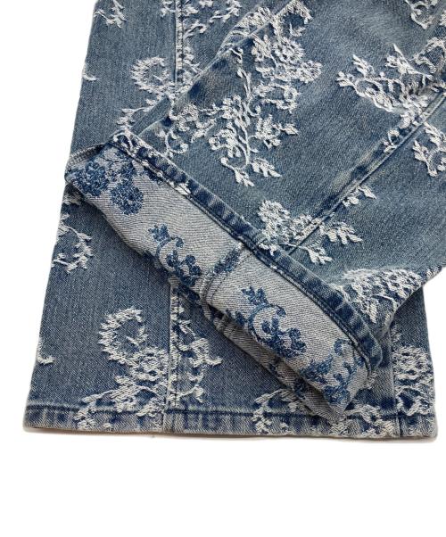 FETICO（フェティコ）FETICO (フェティコ) 26AW LACE-JACQUARD DENIM STRAIGHT JEANS/レース ジャガード デニム ストレート ジーンズ インディゴ サイズ:36の古着・服飾アイテム