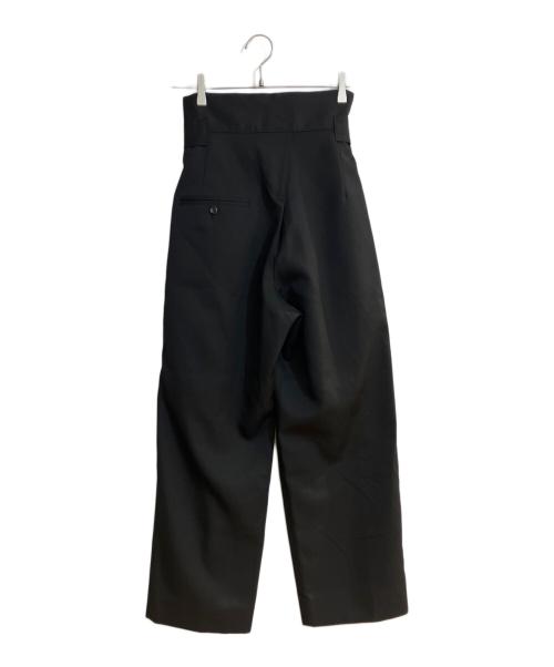 Ujoh（ウジョー）Ujoh (ウジョー) Belted Tuck PNT/ベルテッド 2タック ワイド トラウザーズ ブラック サイズ:2の古着・服飾アイテム
