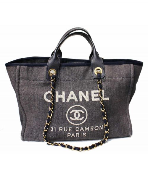 CHANEL（シャネル）CHANEL (シャネル) チェーン付きデニムハンドバッグの古着・服飾アイテム
