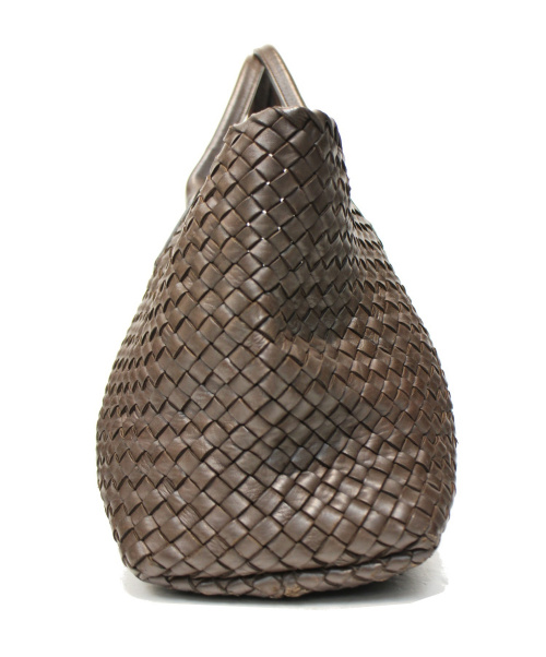 BOTTEGA VENETA（ボッテガベネタ）BOTTEGA VENETA (ボッテガヴェネタ) カバMM イントレチャートトートバッグ ブラウン カバMM 10791307349の古着・服飾アイテム