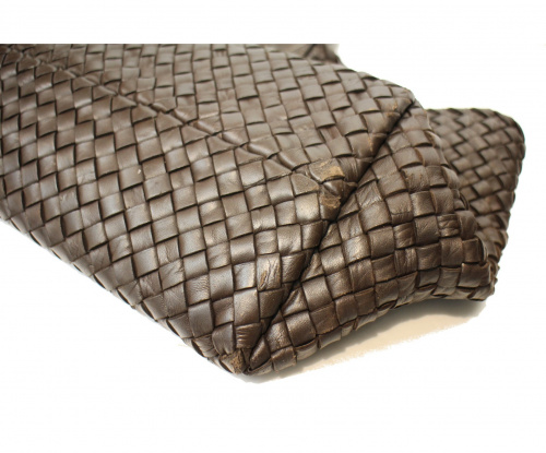 BOTTEGA VENETA（ボッテガベネタ）BOTTEGA VENETA (ボッテガヴェネタ) カバMM イントレチャートトートバッグ ブラウン カバMM 10791307349の古着・服飾アイテム