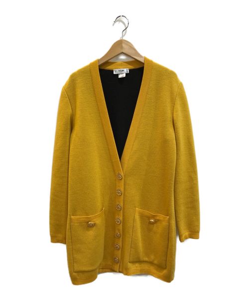 CELINE（セリーヌ）CELINE (セリーヌ) [OLD]マカダム金ボタンVネックカーディガン イエロー サイズ:38表記の古着・服飾アイテム