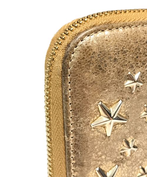 JIMMY CHOO（ジミーチュウ）JIMMY CHOO (ジミーチュウ) スタースタッズウォレット ゴールドの古着・服飾アイテム