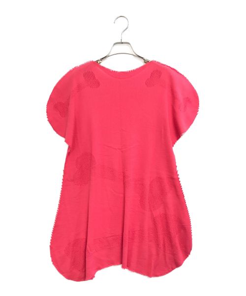 ISSEY MIYAKE FETE（イッセイミヤケフェット）ISSEY MIYAKE FETE (イッセイミヤケフェット) 半袖ニット ショッキングピンク サイズ:Mの古着・服飾アイテム