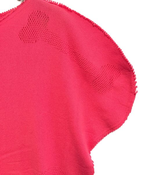 ISSEY MIYAKE FETE（イッセイミヤケフェット）ISSEY MIYAKE FETE (イッセイミヤケフェット) 半袖ニット ショッキングピンク サイズ:Mの古着・服飾アイテム