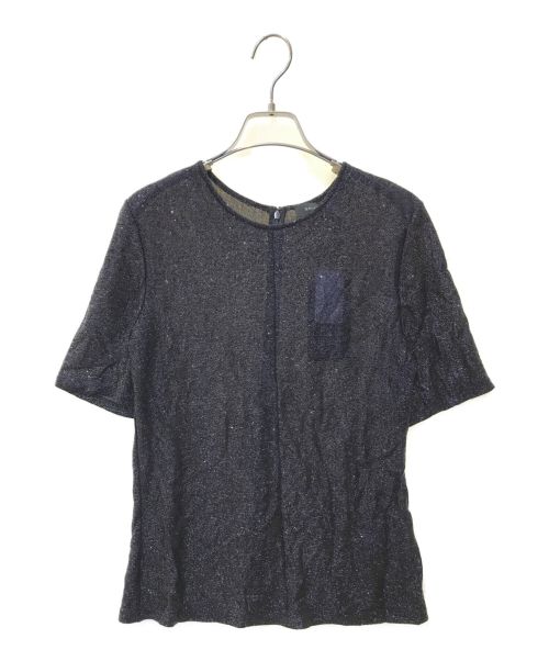 SALLY LAPOINTE（サリー・ラポイント）Sally Lapointe (サリー・ラポイント) 半袖ニット ネイビー サイズ:4 未使用品の古着・服飾アイテム