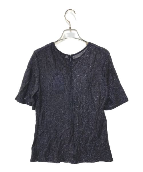 SALLY LAPOINTE（サリー・ラポイント）Sally Lapointe (サリー・ラポイント) 半袖ニット ネイビー サイズ:4 未使用品の古着・服飾アイテム