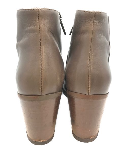 FABIO RUSCONI（ファビオルスコーニ）FABIO RUSCONI (ファビオルスコーニ) ウッドヒールショートブーツ ブラウン サイズ:38の古着・服飾アイテム