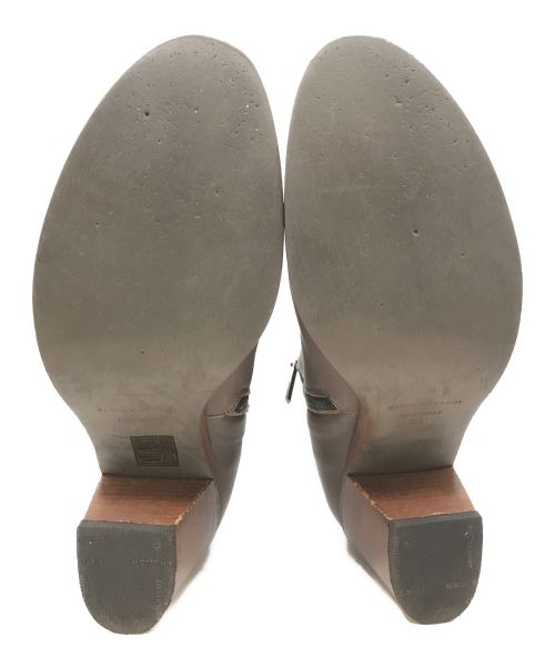 FABIO RUSCONI（ファビオルスコーニ）FABIO RUSCONI (ファビオルスコーニ) ウッドヒールショートブーツ ブラウン サイズ:38の古着・服飾アイテム