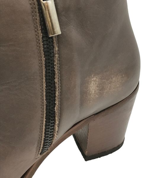 FABIO RUSCONI（ファビオルスコーニ）FABIO RUSCONI (ファビオルスコーニ) ウッドヒールショートブーツ ブラウン サイズ:38の古着・服飾アイテム