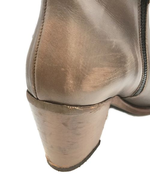 FABIO RUSCONI（ファビオルスコーニ）FABIO RUSCONI (ファビオルスコーニ) ウッドヒールショートブーツ ブラウン サイズ:38の古着・服飾アイテム