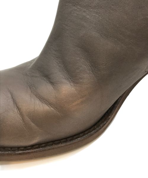 FABIO RUSCONI（ファビオルスコーニ）FABIO RUSCONI (ファビオルスコーニ) ウッドヒールショートブーツ ブラウン サイズ:38の古着・服飾アイテム