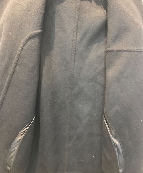 +J（プラスジェイ）+J (プラスジェイ) カシミヤブレンドノーカラーコート ブラック サイズ:Sの古着・服飾アイテム