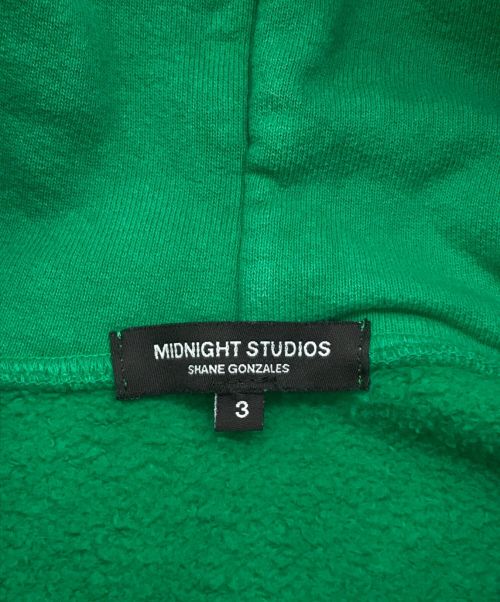 MIDNIGHT STUDIOS（ミッドナイト スタジオ）MIDNIGHT STUDIOS (ミッドナイト スタジオ) AWGE RAVE HOODIE グリーン サイズ:3の古着・服飾アイテム