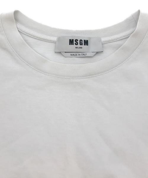 MSGM（エムエスジーエム）MSGM (エムエスジーエム) 3連ロゴプリントTシャツ ホワイト サイズ:Ｌの古着・服飾アイテム