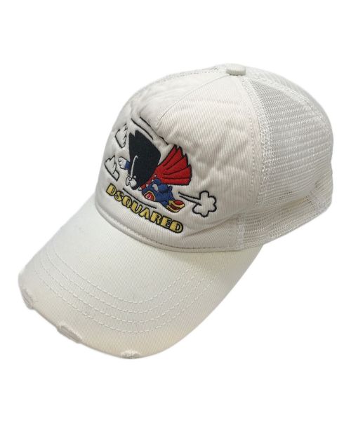DSQUARED2（cディースクエアード）DSQUARED2 (ディースクエアード) メッシュキャップ ホワイト サイズ:-の古着・服飾アイテム