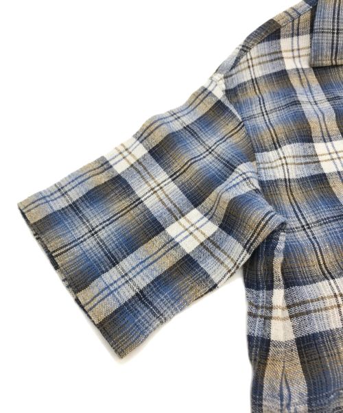 PENDLETON（ペンドルトン）PENDLETON (ペンドルトン) サファリシャツジャケット ブルー×ベージュ サイズ:Mの古着・服飾アイテム