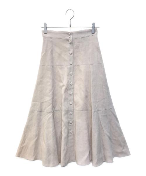 HARRISS GRACE（ハリスグレース）HARRISS GRACE (ハリスグレース) リネンキャンパスフレアティアードスカート　GL181-12052 ベージュ サイズ:36の古着・服飾アイテム