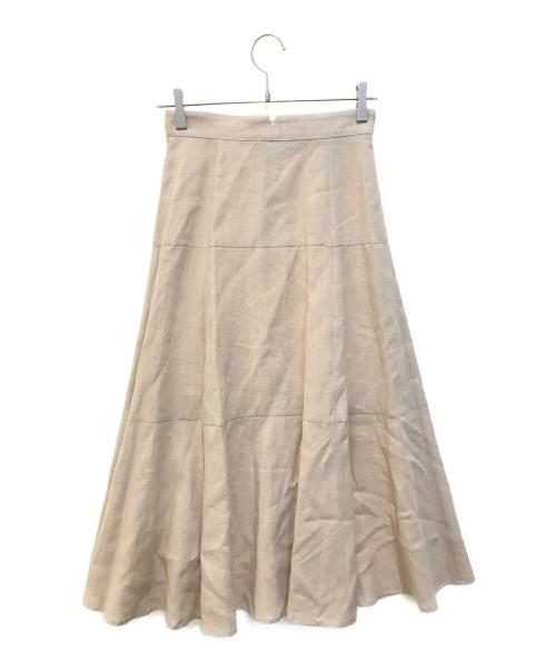 HARRISS GRACE（ハリスグレース）HARRISS GRACE (ハリスグレース) リネンキャンパスフレアティアードスカート　GL181-12052 ベージュ サイズ:36の古着・服飾アイテム