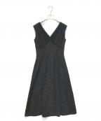 HER LIP TOハーリップトゥ）の古着「Lace Trimmed Jacquard Dress」｜ブラック