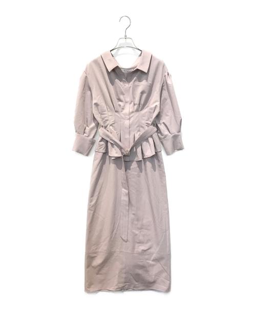 HER LIP TO（ハーリップトゥ）HER LIP TO (ハーリップトゥ) Belted Denim Effect Shirt Dress　1241305030 ピンク サイズ:Sの古着・服飾アイテム