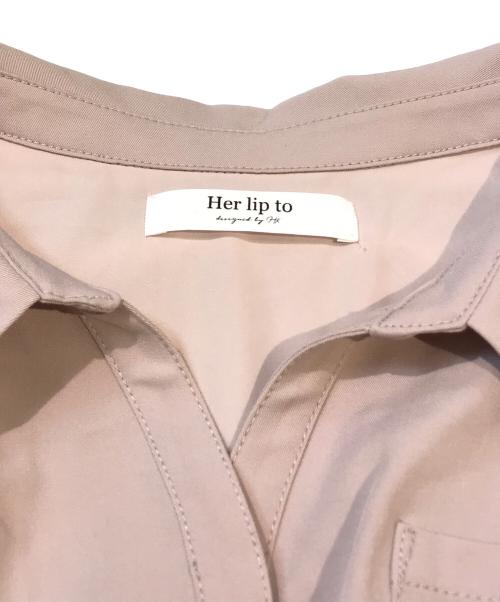 HER LIP TO（ハーリップトゥ）HER LIP TO (ハーリップトゥ) Belted Denim Effect Shirt Dress　1241305030 ピンク サイズ:Sの古着・服飾アイテム