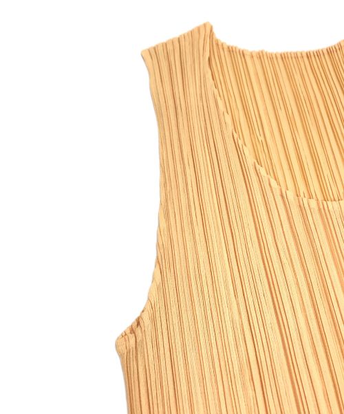 PLEATS PLEASE（プリーツプリーズ）PLEATS PLEASE (プリーツプリーズ) ノースリーブプリーツワンピース オレンジ サイズ:4の古着・服飾アイテム