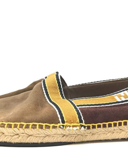 FENDI（フェンディ）FENDI (フェンディ) スウェードエスパドリーユ ブラウン サイズ:7の古着・服飾アイテム