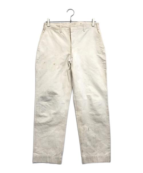 VINTAGE MILITARY（ヴィンテージ ミリタリー）VINTAGE MILITARY (ヴィンテージ ミリタリー) U.S.Naval Academy コットントラウザー ベージュ サイズ:表記なしの古着・服飾アイテム