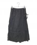 ARMENアーメン）の古着「リネンプレーンラップキュロット」｜ブラック