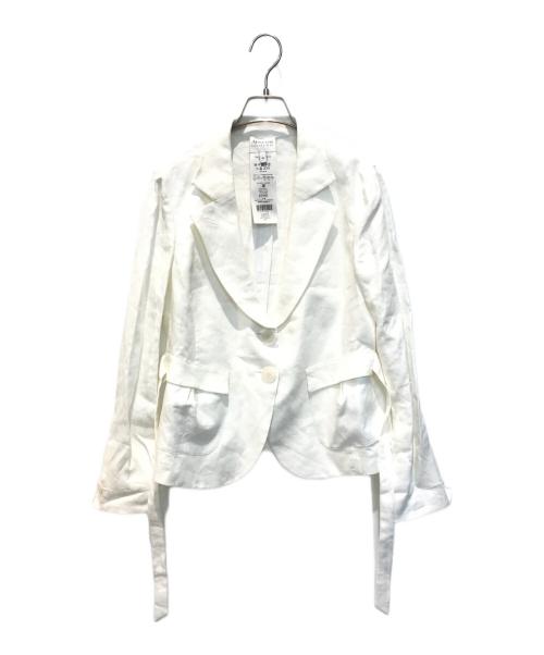 ARMANI COLLEZIONI（アルマーニ コレツィオーニ）ARMANI COLLEZIONI (アルマーニ コレツィオーニ) リネンジャケット ホワイト サイズ:42 未使用品の古着・服飾アイテム