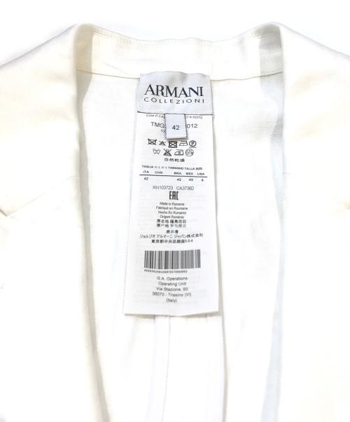 ARMANI COLLEZIONI（アルマーニ コレツィオーニ）ARMANI COLLEZIONI (アルマーニ コレツィオーニ) リネンジャケット ホワイト サイズ:42 未使用品の古着・服飾アイテム