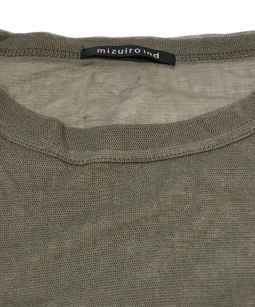 mizuiro-ind（ミズイロインド）mizuiro-ind (ミズイロインド) 半袖シアーカットソー グリーン サイズ:表記無しの古着・服飾アイテム