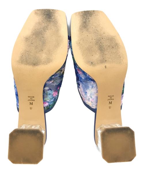 DIANA（ダイアナ）DIANA (ダイアナ) プリント刺繍ヒールパンプス ブルー サイズ:Mの古着・服飾アイテム